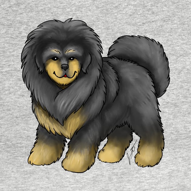 Dog - Tibetan Mastiff - Black and Tan by Jen's Dogs Custom Gifts and Designs